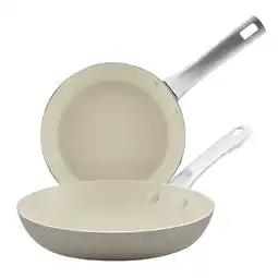 Walmart Farberware Vibrance Ceramic Nonstick Frying Pan Twin Pack, Silver offer