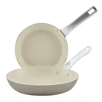 Walmart Farberware Vibrance Ceramic Nonstick Frying Pan Twin Pack, Silver offer
