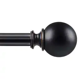 Walmart KAMANINA 3/4 Adjustable Single Curtain Rod with Round Ball Finial, 28 - 48, Black offer