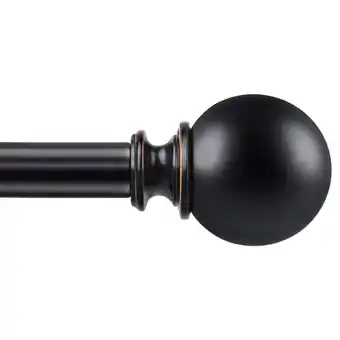 Walmart KAMANINA 3/4 Adjustable Single Curtain Rod with Round Ball Finial, 28 - 48, Black offer