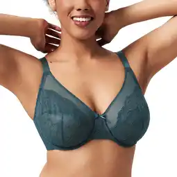 Walmart HSIA Women's Full Coverage Back Fat Underwire Unlined Bras,Balsam Blue,44D offer