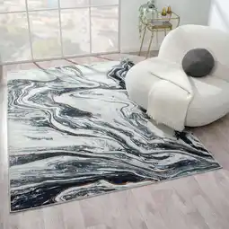Walmart Luxe Weavers Marble Abstract Blue 8x10 Area Rug Indoor Area Rug for Living Rooms offer