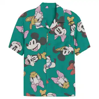 Walmart Men's Mickey & Friends Retro Character Print Button Down Shirt Multi-Color Large offer