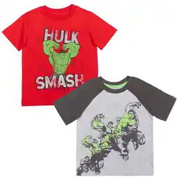 Walmart Marvel Avengers Hulk Toddler Boys 2 Pack T-Shirts Toddler to Big Kid offer