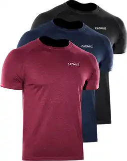 Walmart Cadmus Men's Dry Fit Athletic Running Crew Neck T-Shirt,Black/Black/Black,X-Large offer