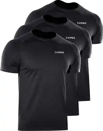 Walmart Cadmus Men's Dry Fit Athletic Running Crew Neck T-Shirt,Black/Black/Black,X-Large offer