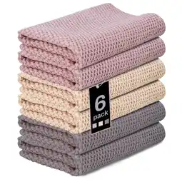 Walmart Soulgenix Cotton Dishcloth, 6 Pack Kitchen Towel Sets, Absorbent Kitchen Dish Cloth, Mixed Colors offer