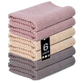 Walmart Soulgenix Cotton Dishcloth, 6 Pack Kitchen Towel Sets, Absorbent Kitchen Dish Cloth, Mixed Colors offer