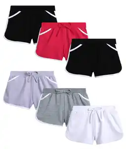 Walmart Girls' Active Shorts - 6 Pack French Terry Athletic Gym Dolphin Shorts (Size: 7-16) offer
