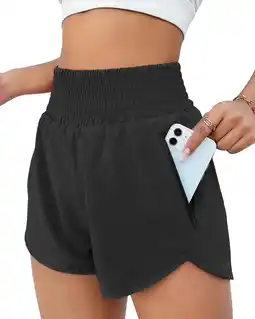 Walmart FITOP Women's Athletic Shorts High Waisted Running Shorts Zipper Pocket Gym Elastic Workout Shorts offer