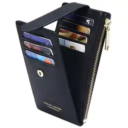 Walmart Badiya RFID Card Holder Wallet for Women Slim Wallets Bifold Women Multi Card Case Zipper Coin Purse offer