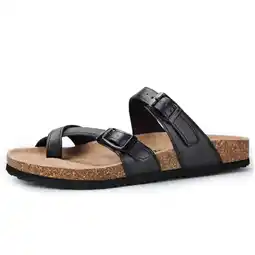 Walmart Bocca Women Adjustable Slide Sandals Black-new Summer Flip-Flops Ring Open Toe 8M offer