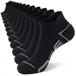 Walmart LOOIKOOS 12 Pairs Mens Ankle Socks,Athletic Sports Short Socks with Heel Tab White Socks offer