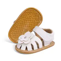 Walmart Meckior Baby Girls Sandals Infant Closed Toe Crib Shoes 0-24 Months offer