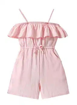 Walmart Actgleam Toddler Girl Jumpsuit Strap Sleeveless One-piece Summer Clothes 3-7T,Pink offer