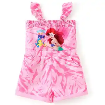 Walmart Disney Princess Toddler Girls Rompers Ariel Moana Rapunzel Graphic Suspenders Jumpsuits Sizes 2-6 offer