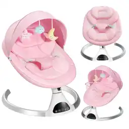 Walmart HARPPA Electric Baby Swing for Infants with Remote Control, 5 Sway Speed, Bluetooth Music, Pink offer