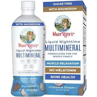 Walmart MaryRuth's Nighttime Multimineral Magnesium Supplement, Vegan, Sugar Free, 32 Fl Oz, Unisex offer