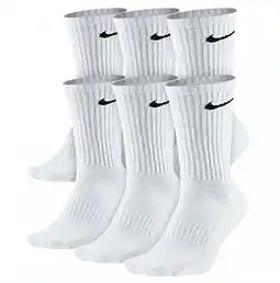 Walmart Nike Cotton Athletic Crew Socks Boy's 5-7 Years, White (6 Pack) offer