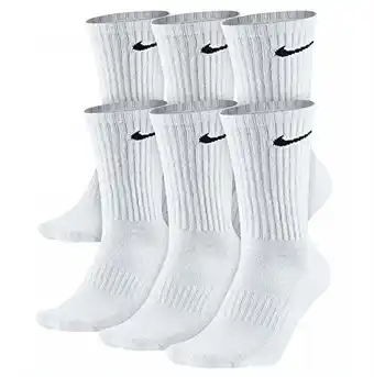 Walmart Nike Cotton Athletic Crew Socks Boy's 5-7 Years, White (6 Pack) offer