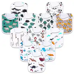 Walmart Benoxine Unisex Baby Bibs: Cotton, 12-Pcs Set for Newborns Drooling & Teething offer