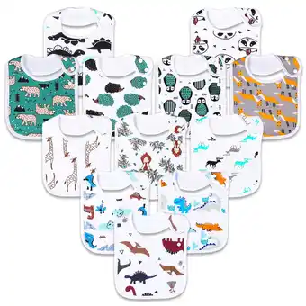 Walmart Benoxine Unisex Baby Bibs: Cotton, 12-Pcs Set for Newborns Drooling & Teething offer