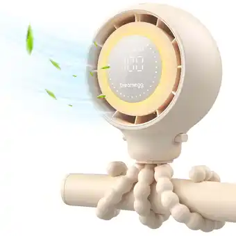 Walmart Dreamegg Portable Fan Cooling Stroller Fan for Baby, 4000mAh USB Rechargeable for Travel, Beige offer