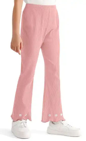Walmart Actgleam Girls Pants Ribbed Bell Bottoms Trousers for Girl Flare Pants,Pink offer