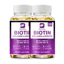 Walmart Biotin 25000 Mcg, Helps Promote Skin, Hair and Nail Health, Softgels 120 Count(2 Pack) offer