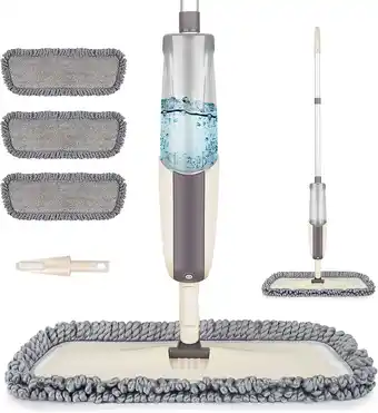 Walmart SUPTREE Microfiber Spray Mop for Floor Cleaning with 3 Washable Pads Wet Jet Dry Dust Mop for Floors offer