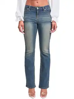 Walmart YMI Jeans Premium Heavy Stitch Mid-Rise Bootcut Jeans offer