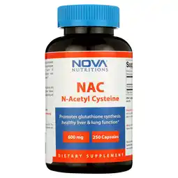 Walmart Nova Nutritions NAC - Acetyl Cysteine 600mg, 250 Capsules offer