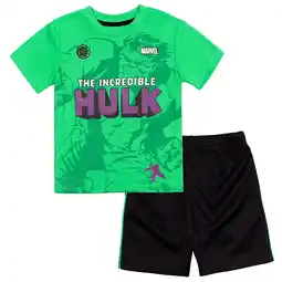 Walmart Marvel Avengers Hulk Big Boys T-Shirt and Mesh Shorts Outfit Set Toddler to Big Kid offer