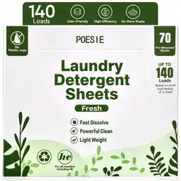 Walmart Poesie Laundry Detergent Sheets, Fresh, 140 Loads, 1 Pack of 70 offer