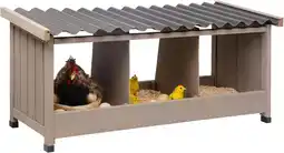 Walmart PETSCOSSET Nesting Boxes, Wooden Chicken Coop Accessories Laying Boxes with PVC Roof, 3 Compartments offer