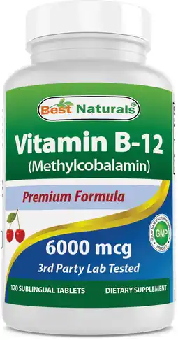 Walmart Best Naturals Vitamin B-12 as Methylcobalamin (Methyl B12), 6000 mcg 120 Sublingual Tablets offer