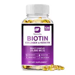 Walmart Biotin 25000 Mcg, Helps Promote Skin, Hair and Nail Health, Softgels 120 Count offer