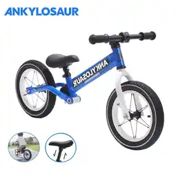 Walmart ANKYLOSAUR Lightweight 12 Aluminum Balance Bike for 2-5 Yr Olds, Unisex No-Pedal Trainer, Blue offer