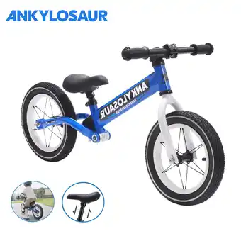 Walmart ANKYLOSAUR Lightweight 12 Aluminum Balance Bike for 2-5 Yr Olds, Unisex No-Pedal Trainer, Blue offer