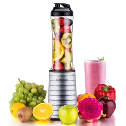 Walmart La Reveuse Smoothies Blender 300 Watt with 18 oz BPA Free Portable Travel Sports Bottle(Silver) offer
