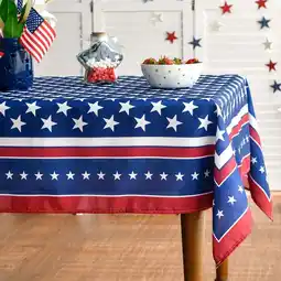 Walmart Sm:)e 4th of July Tablecloth 60 x 84 Inch, Patriotic Independence Day US Flag Table Cover Rectangle offer