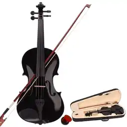 Walmart Zimtown 4/4 Full Size Acoustic Violin Fiddle Black with Case Bow Rosin offer