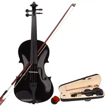 Walmart Zimtown 4/4 Full Size Acoustic Violin Fiddle Black with Case Bow Rosin offer
