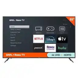 Walmart onn 55 Class 4K UHD (2160P) LED Roku Smart Television HDR (100012586) offer