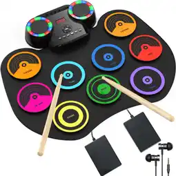 Walmart Udreamer Portable Electric Drum Set with 9-Pad Electronic Drum Pad for Beginner offer