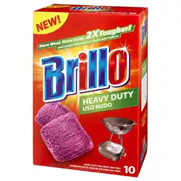 Walmart Brillo Heavy Duty Steel Wool Soap Pads, Original Red Scent, 10-Count offer