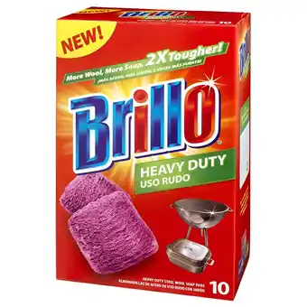 Walmart Brillo Heavy Duty Steel Wool Soap Pads, Original Red Scent, 10-Count offer