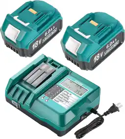 Walmart SUNBAT BL1860b 18V 6.0Ah Battery with Charger Compatible with Makita LXT Li-ion Battery offer