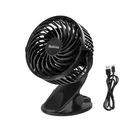Walmart Holmes 4” Rechargeable Clip Fan, 360° Tilt, Strong Airflow, USB, Long Battery, Black offer