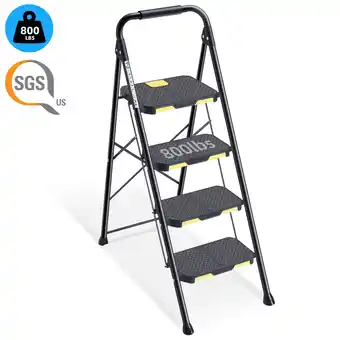 Walmart KK KINGRACK 4 Step Stool, Folding Step Ladder for Home&Outdoor, 800 lbs Capacity, Black offer